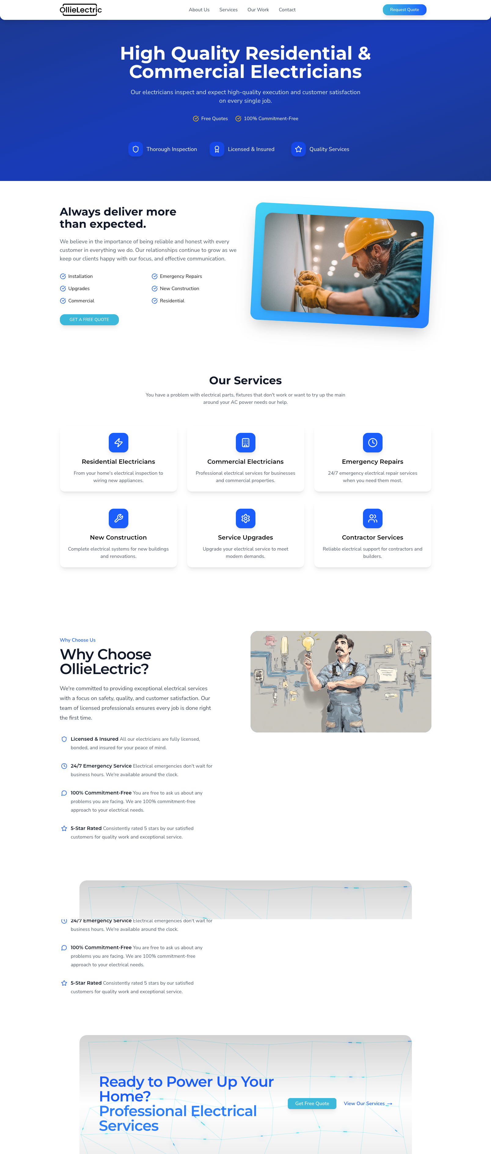 Custom Electrician Website